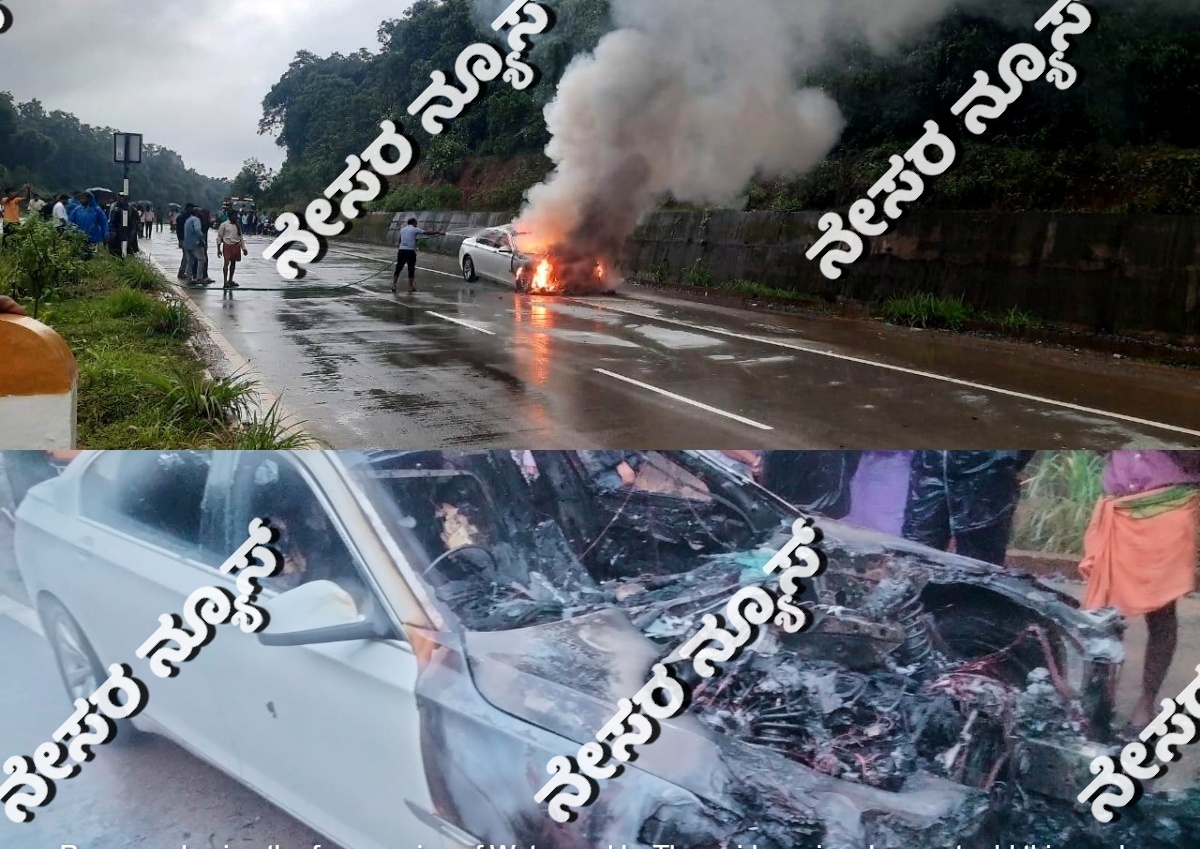 ಗೋಳಿತ್ತೊಟ್ಟು: ಚಲಿಸುತ್ತಿದ್ದ ಕಾರಿಗೆ ಏಕಾಏಕಿ ಬೆಂಕಿ: ಪ್ರಯಾಣಿಕರು ಅಪಾಯದಿಂದ ಪಾರು – ಕಾರಿನ ಮುಂಭಾಗ ಸಂಪೂರ್ಣ ಭಸ್ಮ