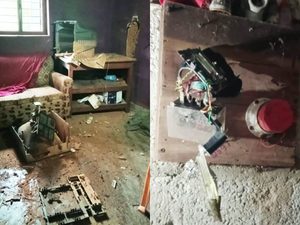 ಶಿಬಾಜೆ: ಸಿಡಿಲಿನ ಆಘಾತಕ್ಕೆ ಮನೆಯ ಗೋಡೆ, ಗೃಹೋಪಯೋಗಿ ವಸ್ತುಗಳಿಗೆ ಹಾನಿ; ಮೂರು ಕೋಳಿಗಳ ಸಾವು